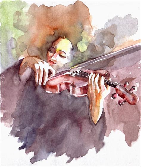 Violin Concerto By Faruk Koksal Media Watercolor Violin Art Musical