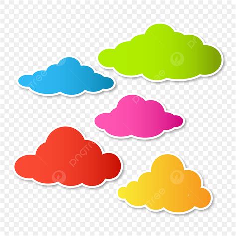 Cloud Shapes Clipart PNG Images, Colorful Cloud Shape, Cloud ...