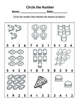 Circle the Number Math’s Worksheet by Teacher nana | TPT