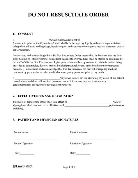 Printable Dnr Form