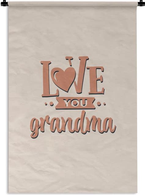 Wandkleed Wanddoek Spreuken Love You Grandma Oma Quotes