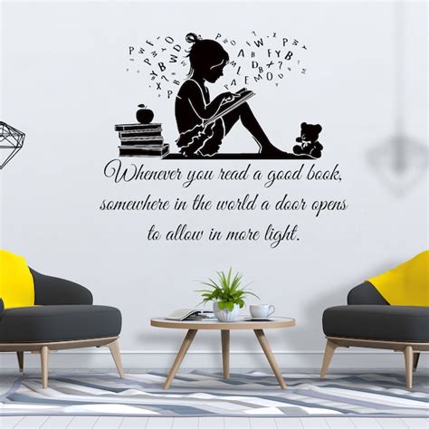 Reading Wall Decal Etsy