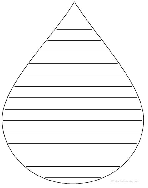 Water Drop: Shape Poem - Printable Worksheet. EnchantedLearning.com