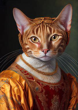 Ocicat King Cat Breed Poster Picture Metal Print Paint By Swan Dee