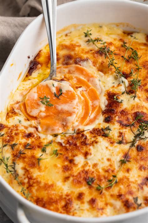 Creamy Scalloped Sweet Potatoes Easy Healthy Recipes