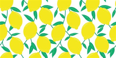 Premium Vector Lemon Vector Repeat Pattern Background Seamless Repeating Wallpaper With