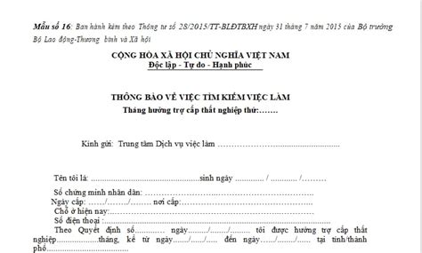 Mẫu Thông báo về việc tìm kiếm việc làm hằng tháng mới nhất hiện nay