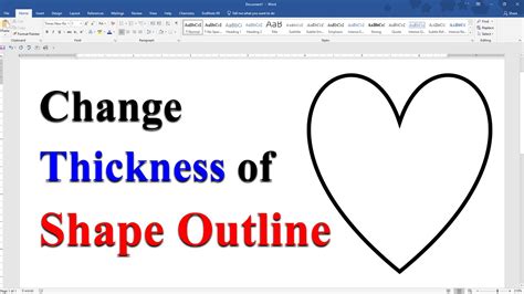 How To Change Thickness Of Shape Outline In Word Youtube