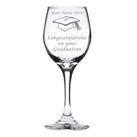 Personalised Engraved 240ml Wine Glass With Graduation Design Amazon