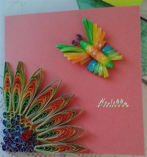 Mother S Day Card Flower Butterfly And Lady Bug By Husking Quilling