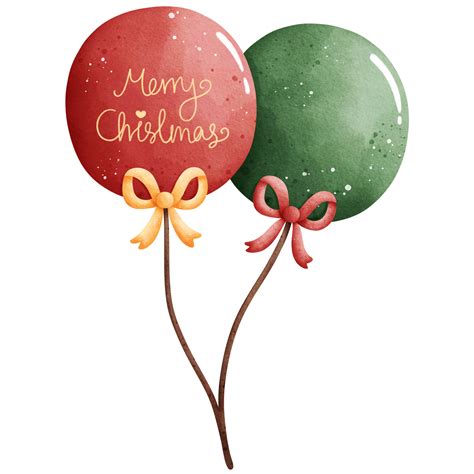 Watercolor Christmas Balloons Illustration 29285819 Png