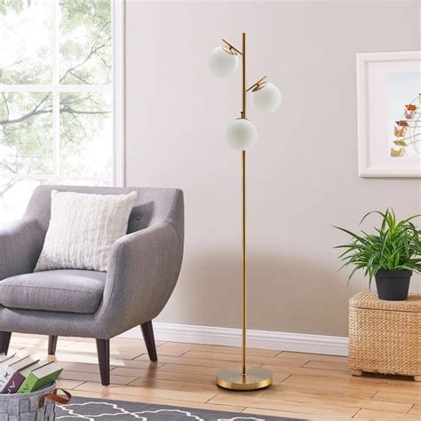 3 Globe Floor Lamp With Foot Switch And Bulb Bases Costway