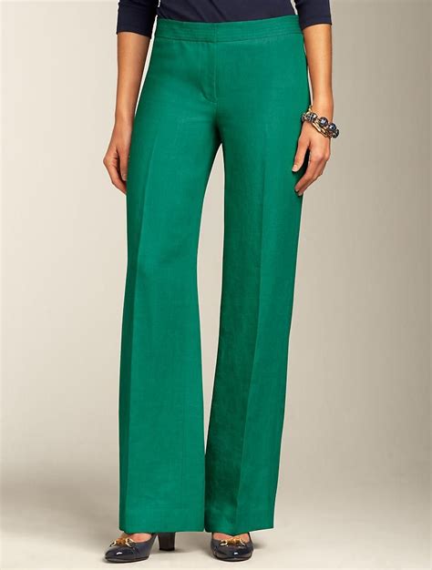 Talbots Signature Fit Wide Leg Linen Pant Long Tall Lengths