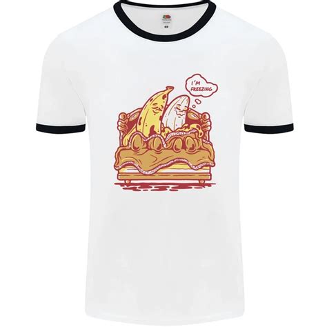 Un T Shirt Ringer Pour Homme Naked Banana Froid Au Lit Eur Picclick Fr
