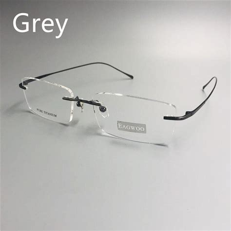 Pure Titanium Eyeglasses Rimless Optical Frame Prescription Spectacle Cinily