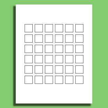 36 Squares Blank Template Printable By Structureofdreams TpT