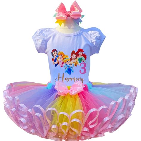 Princess Girls Birthday Outfit-princess Girls Tutu Set-princess ...