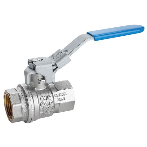 2 BSPP Brass Ball Valve Lockable Ni Plated The Fluid Power Catalogue