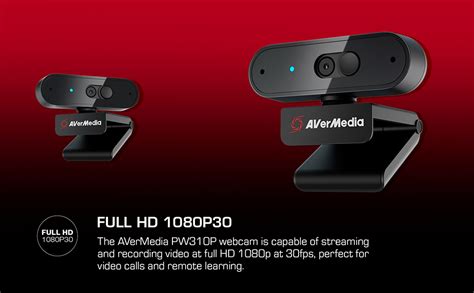 AVerMedia PW310P Webcam - Full 1080p 30fps HD Camera with Autofocus and ...