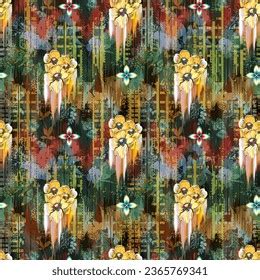 Artistic Digital Allover Floral Pattern Abstract Stock Illustration 2365769341 | Shutterstock