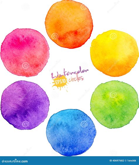 Rainbow Watercolor Vector Circles Stock Vector Illustration Of