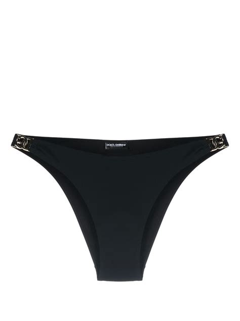 Dolce Gabbana Logo Detail Bikini Bottoms Black FARFETCH