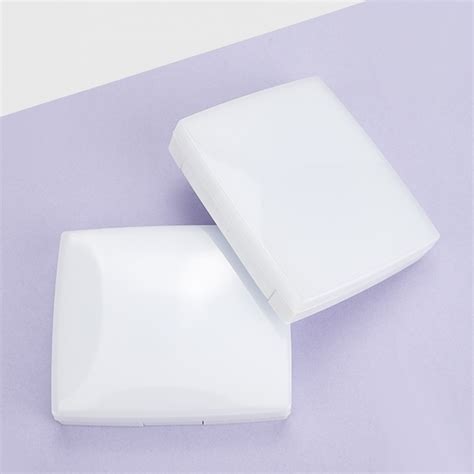 White Compact Powder Case With Mirror Zmic