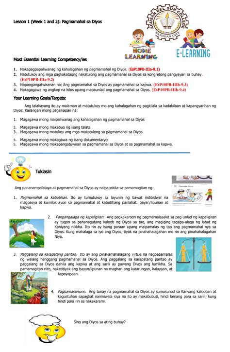 Quarter 3 Lesson 1 Edukasyon Sa Pagpapakatao Learning Module