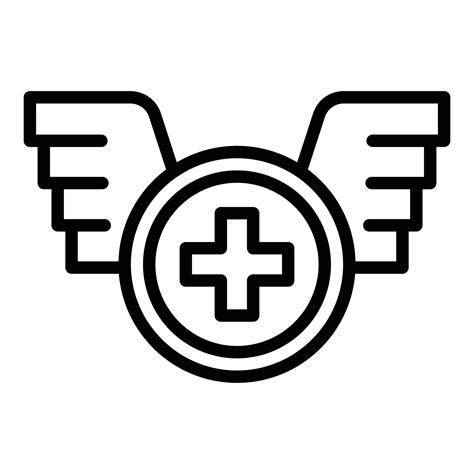 Medical wings icon, outline style 15603276 Vector Art at Vecteezy