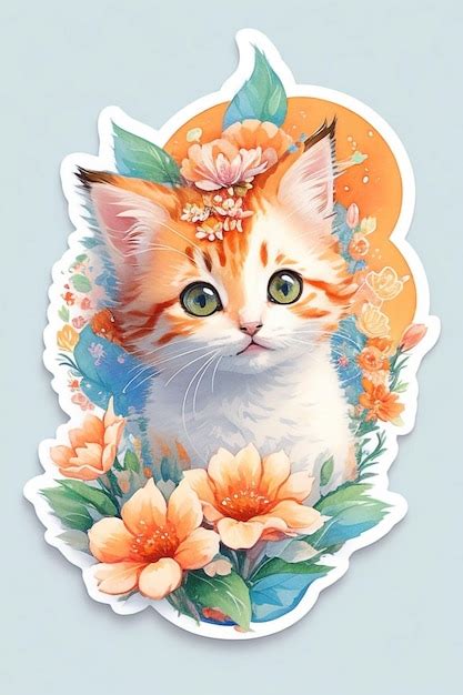 Premium AI Image | Pictures of cute cats with beautiful flowers