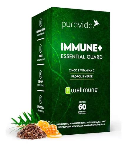 Immune Puravida Beta Glucana Zinco Vit C 60 Caps