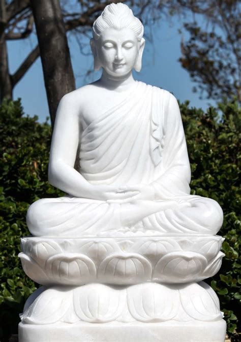 Religious Handmade Buddha White Marble Statue Sizedimension 24