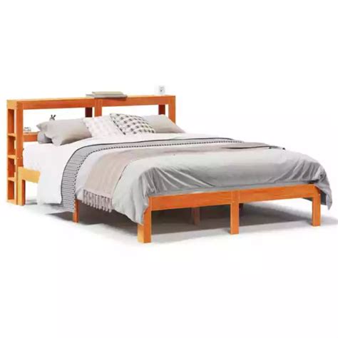 Bed Frame With Headboard Wax Brown X Cm Small Double Solid Wood