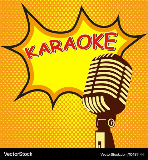 Karaoke old style microphone on pop art style Vector Image