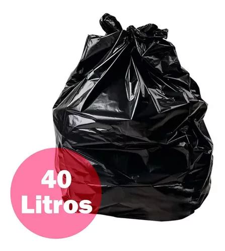 Saco De Lixo Preto Litros Refor Ado Unidades Mercadolivre