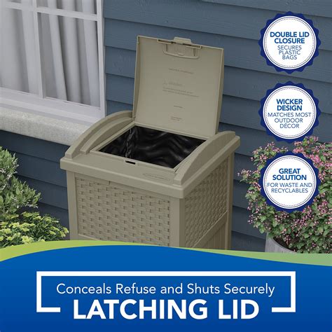 Hideaway Trash Can For Patio Resin Outdoor Trash With Off