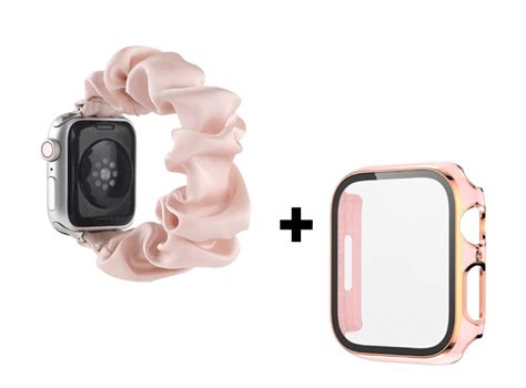 CORREA APPLE WATCH ELÁSTICA LISA CASE BUMPER METALIZADO MM NUDE