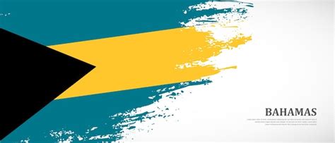 Bandera Nacional De Bahamas Con Fondo De Banner De Bandera De Pincel