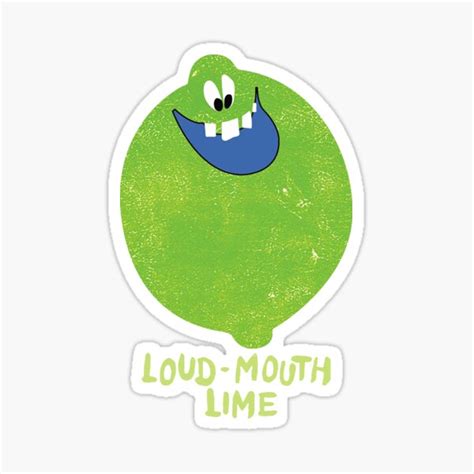 Funny Face Drink Mix Loud Mouth Lime Character Sticker For Sale By