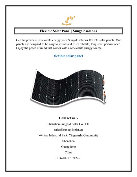 PPT Flexible Solar Panel Sungoldsolar Us PowerPoint Presentation