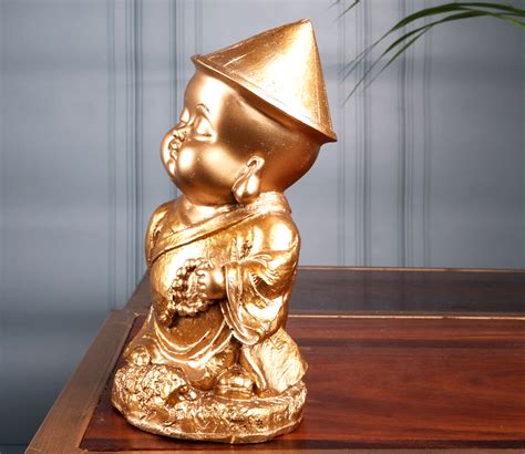 Buy Golden Set Of Poly Resin Monk Figurines Online In India At Best