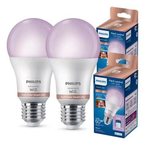 Set 2 Philips Smart Wi Fi Inteligente E27 Multicolores Wiz Cuotas Sin