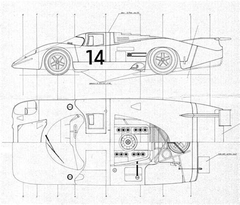 '69 Porsche 917 LH/K blueprints | Porsche motorsport, Porsche 917 ...