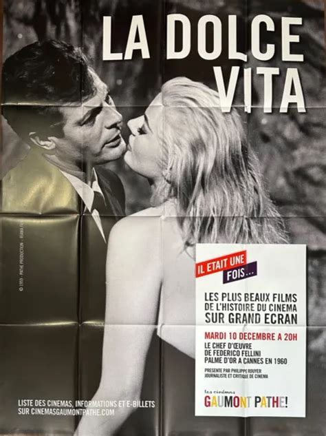 AFFICHE CINÉMA LA DOLCE VITA 120x160cm Federico Fellini Marcello