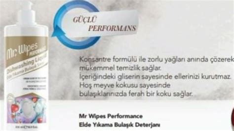 Mr Wipes Performance Elde Yikama Bula Ik Deterjani Ml Deterjan