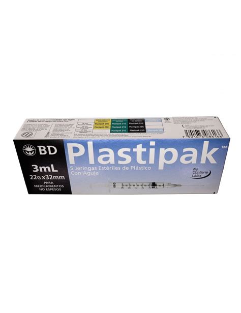 Precio Bd Plastipak Jeringas Desechables Est Riles Ml Farmalisto Mx