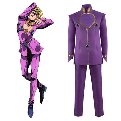 Jojo Bizarre Adventure Golden Wind Costumes Giorno Giovanna Halloween