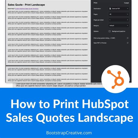 How to Print HubSpot Sales Quotes in Landscape Mode