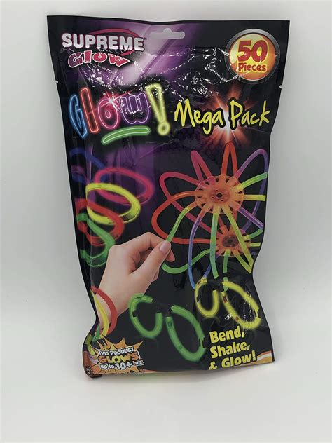 Buy Glow In The Dark 50 Piece Mega Pack Assorted Glow Sticks Light