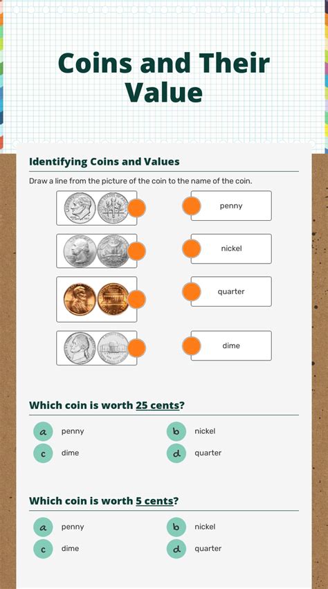 Coins And Their Value Interactive Worksheet By William Snider Wizerme